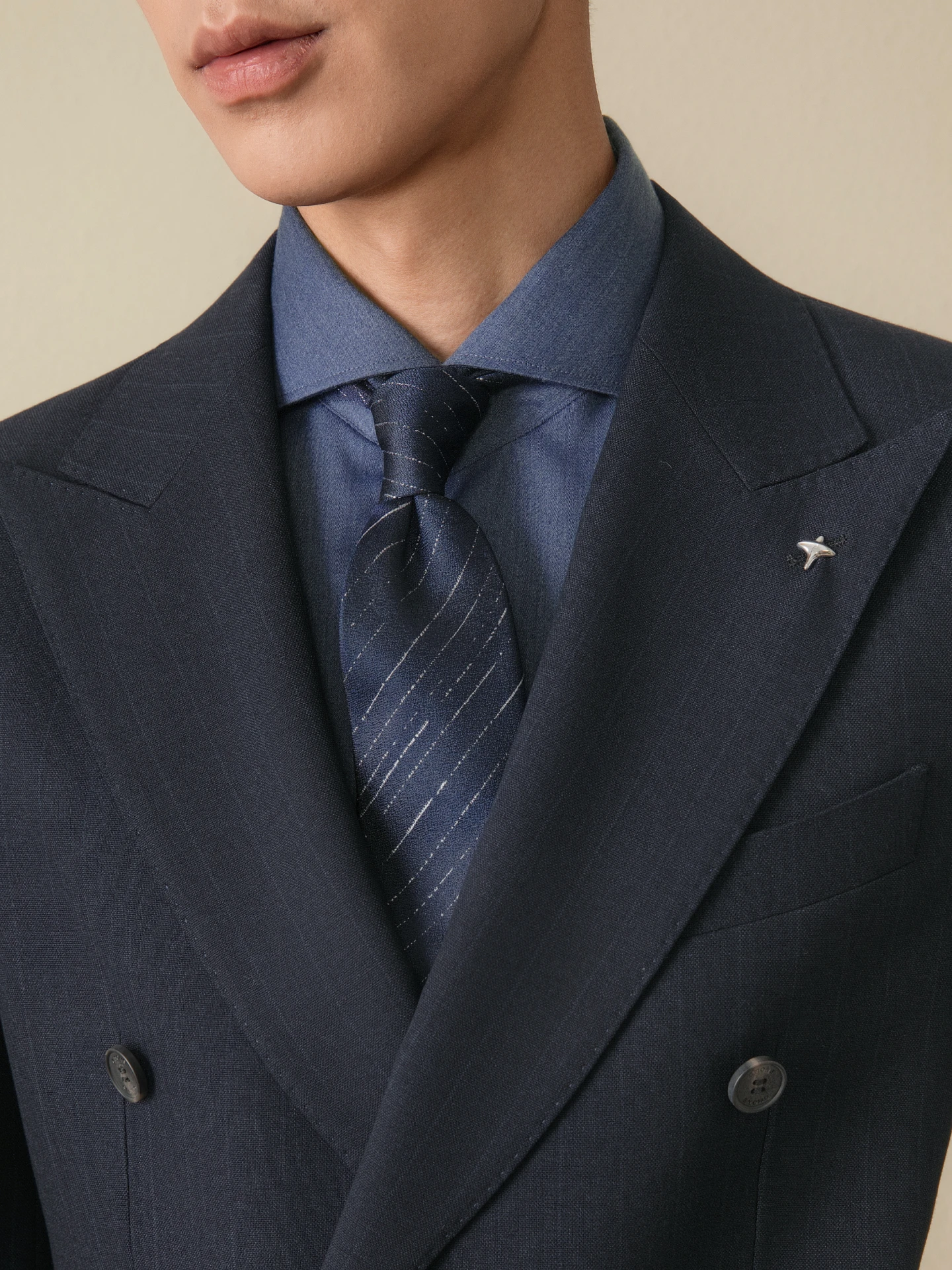 g·mons-メンズ-ファッショナブル-カジュアル-トレンディ-ネクタイ-ディープブルー-ストライプ-ビジネス-フォーマル-オフィス-ウェディング-ネクタイ-アローヘッド-スレ-ピュアカラー