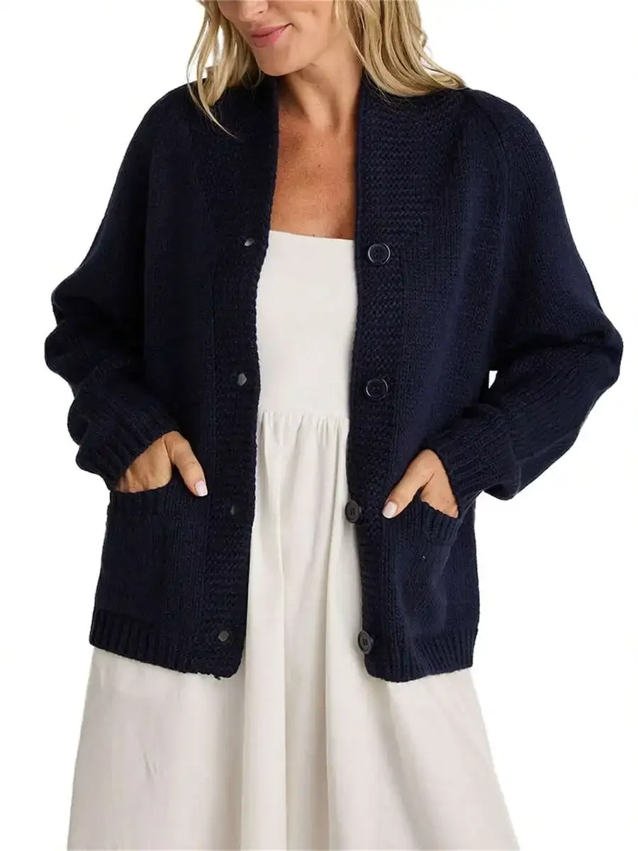 

Womens Shawl Collar Cardigan Long Sleeve V Neck Button Down Knit Sweater