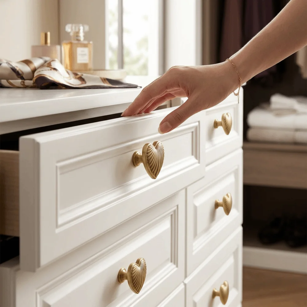 Brushed Chrome Gold Cabinet Knob Solid Structure Modern Minimalist Drawer Pull Handle Smooth Hand Feel Single Hole Mounting