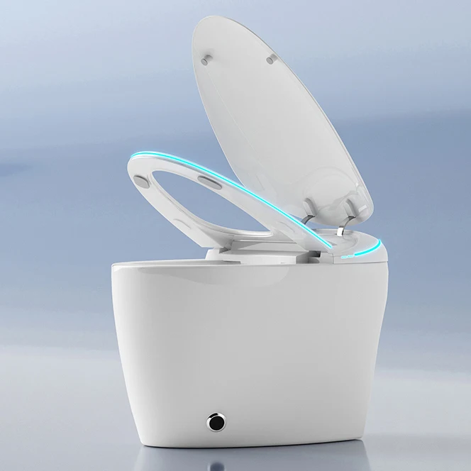 Toilette elettrica a filo automatico a forma di uovo di lusso Bidet intelligente WC Bagno Toilette intelligenti con telecomando