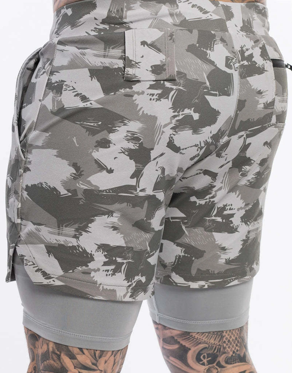 Mens Camouflage 2 IN 1 Workout Fitness Shorts Breathable Jogger Shorts Camo Gyms Bodybuilding Quick Dry Leisure Running Shorts