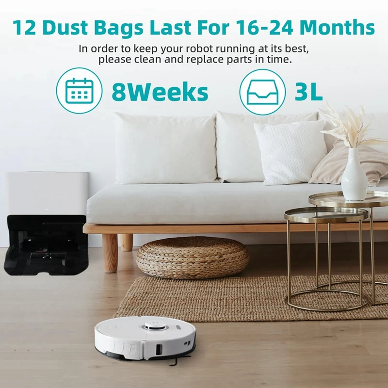 أجزاء ملحقات أكياس الغبار لـ Roborock S8+/S8 Pro Ultra/S7 Maxv Ultra /S7 Pro Ultra/Q7+/Q7 Max+/Q5+ قاعدة تفريغ ذاتية الفراغ، A