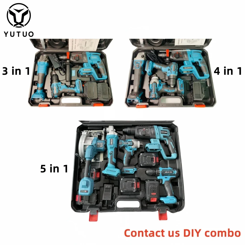 Populaire Kiezen Draadloze Tool Combo Set 4 Stuks In 1 Slagmoersleutel Haakse Slijper Hamerboor Power Tool Set Combo Kit