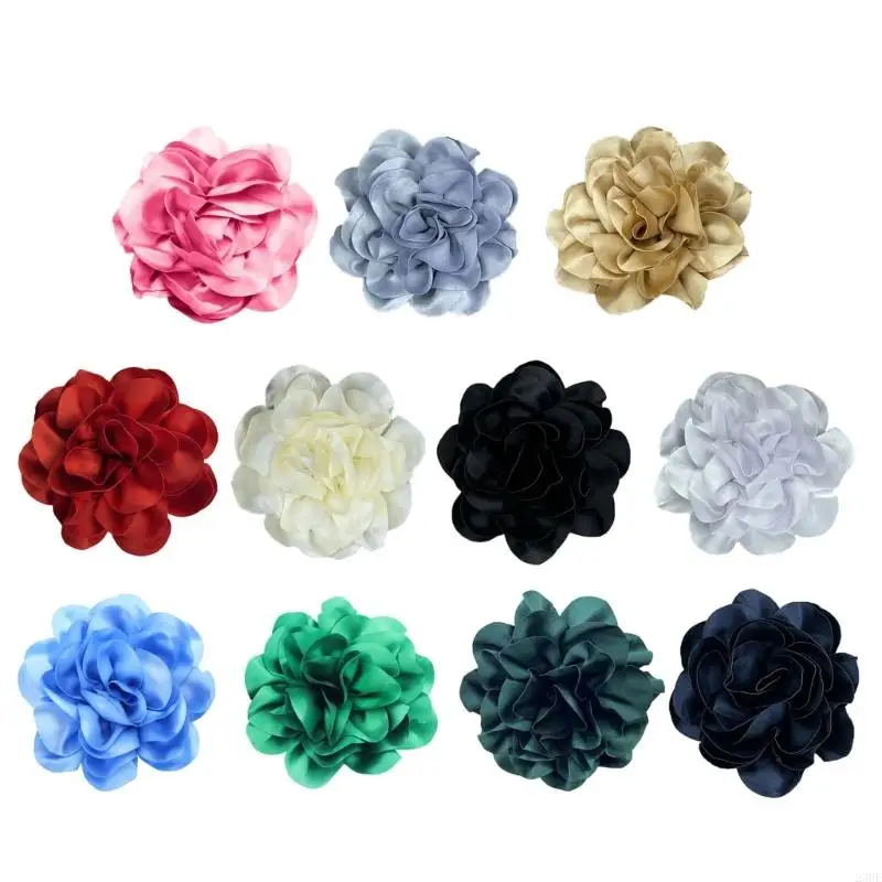 23GE Pino lapela flor estilo francês Flores coloridas Broche Pin Acessório declaração elegante Emblema floral