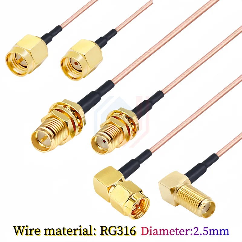 RG316 Cable SMA Male To SMA Male Female RPSMA Bulkhead Connector Extension WIRE RF Coaxial Coax Jumper Pigtail