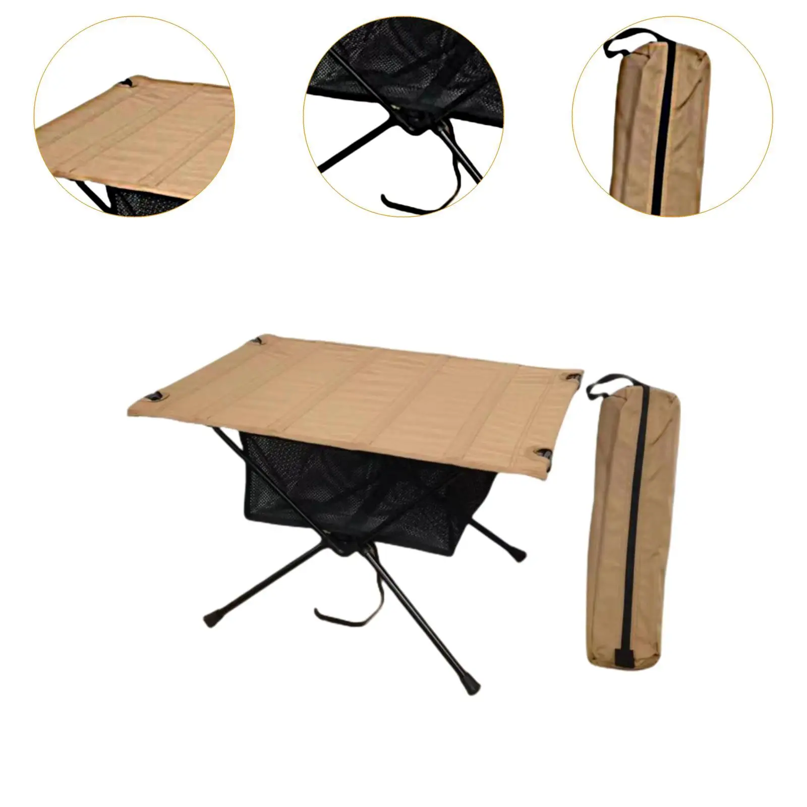 Mesa dobrável ao ar livre com saco de armazenamento multiuso com bolso de malha mesa de acampamento para jardim acampamento piquenique pátio ao ar livre