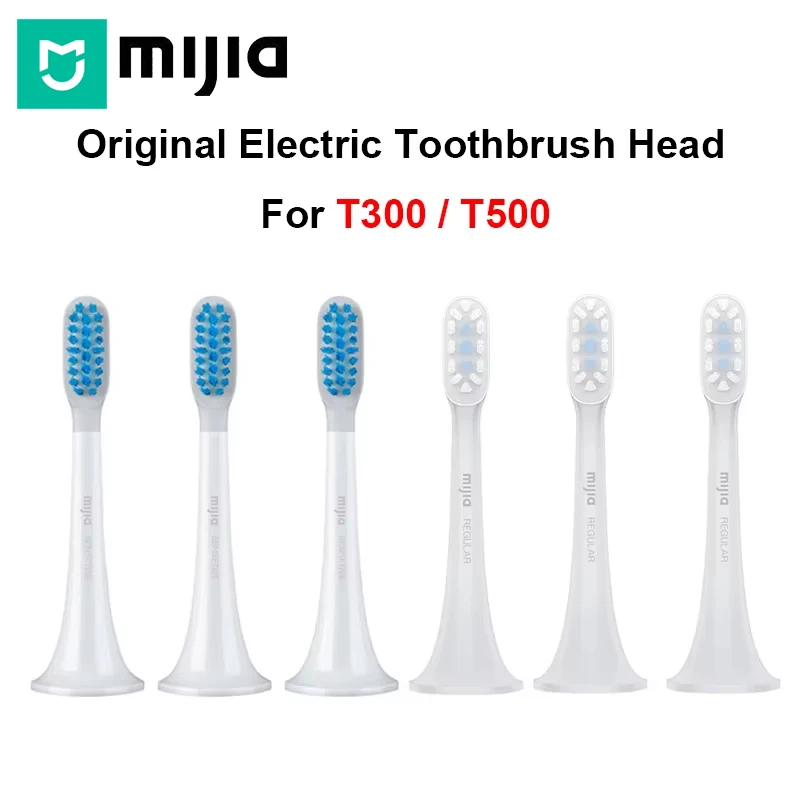 3/6 Pezzi Testine Originali Mijia T300 T500 per Spazzolino Elettrico Sonico, Testine di Ricambio per Igiene Orale Acustica