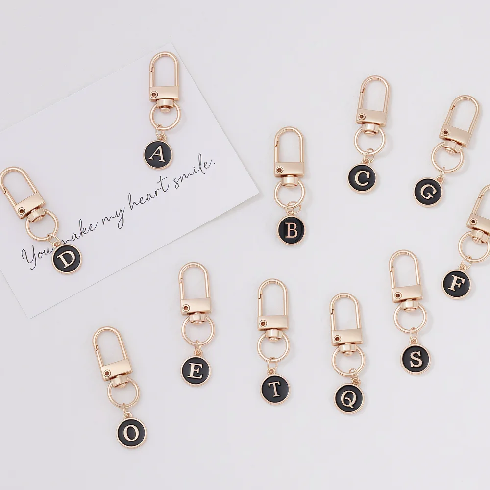 

Metal Charms 26 Alphabet Keyring Fashion DIY A-Z Letter A To Z Hang Bag Keychain Mini Small Lover 1pcs/5pcs Pendant Ring Gift