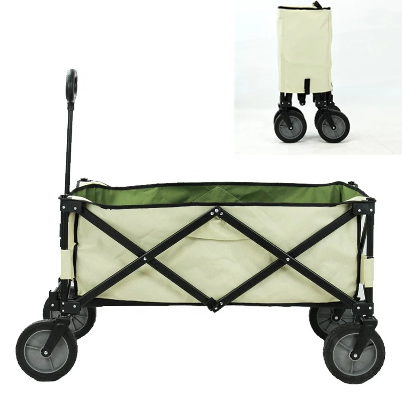 Camping Can Folding Cart Beach Outdoor Garden Camping Trolley Folding Cart