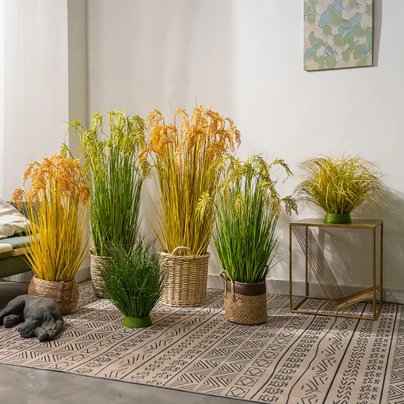 

Имитация колосьев пшеницы, риса, искусственного дерева, зелёного растения в горшке для гостиной, бионического бонсай, декоративного украшения