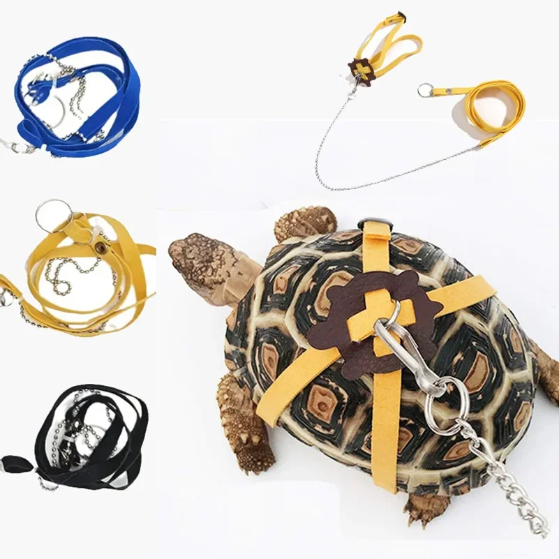 Turtle Traction Belt Control Rope Training Belt Outdoor Walking Leash Harness Reptile Leash Pet Supplies PU Leather Pet Traction