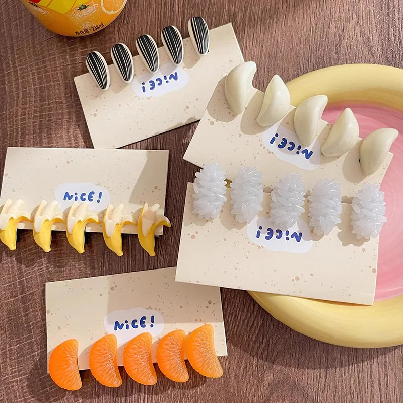 

5pc Cute Rice Shaped Hairpin for Girl Kawaii Simulation Food Hair Clip Creative Side Bangs Clip Japanese Headwear Hair Accessory