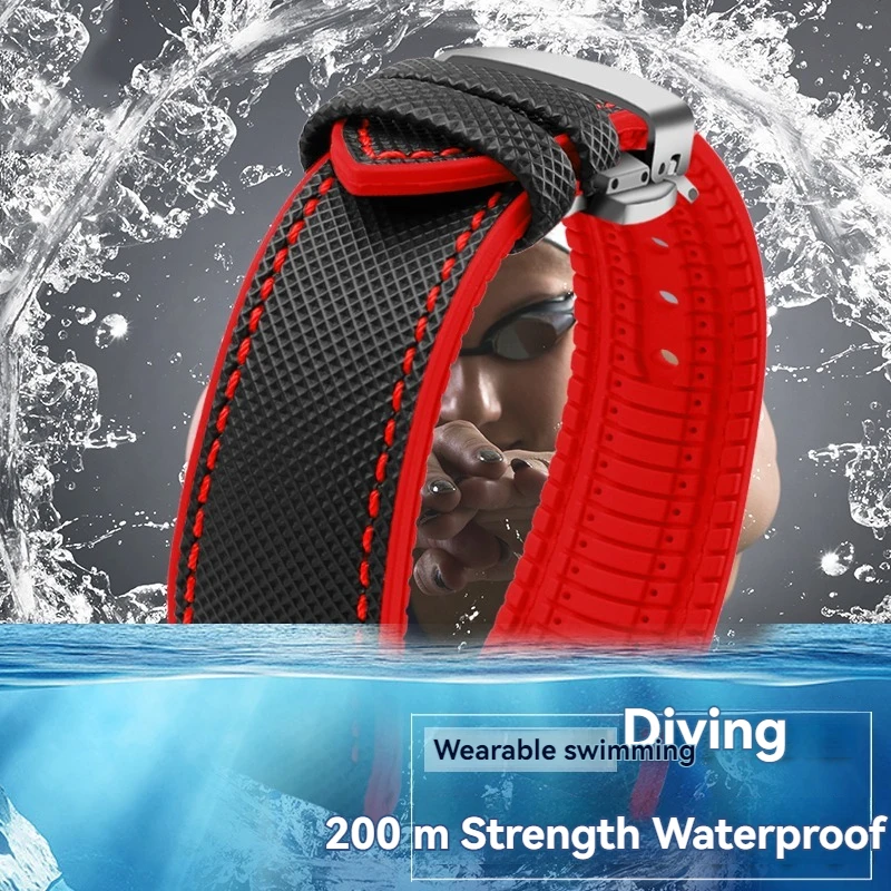 سوار ساعة رياضية من المطاط الراتنج 23 ملم/24 ملم لساعة كاسيو GA2000 PRG-600/PRG-650/PRW-6600/PRW-60Y/50Y/70Y - حزام مقاوم للماء - متين