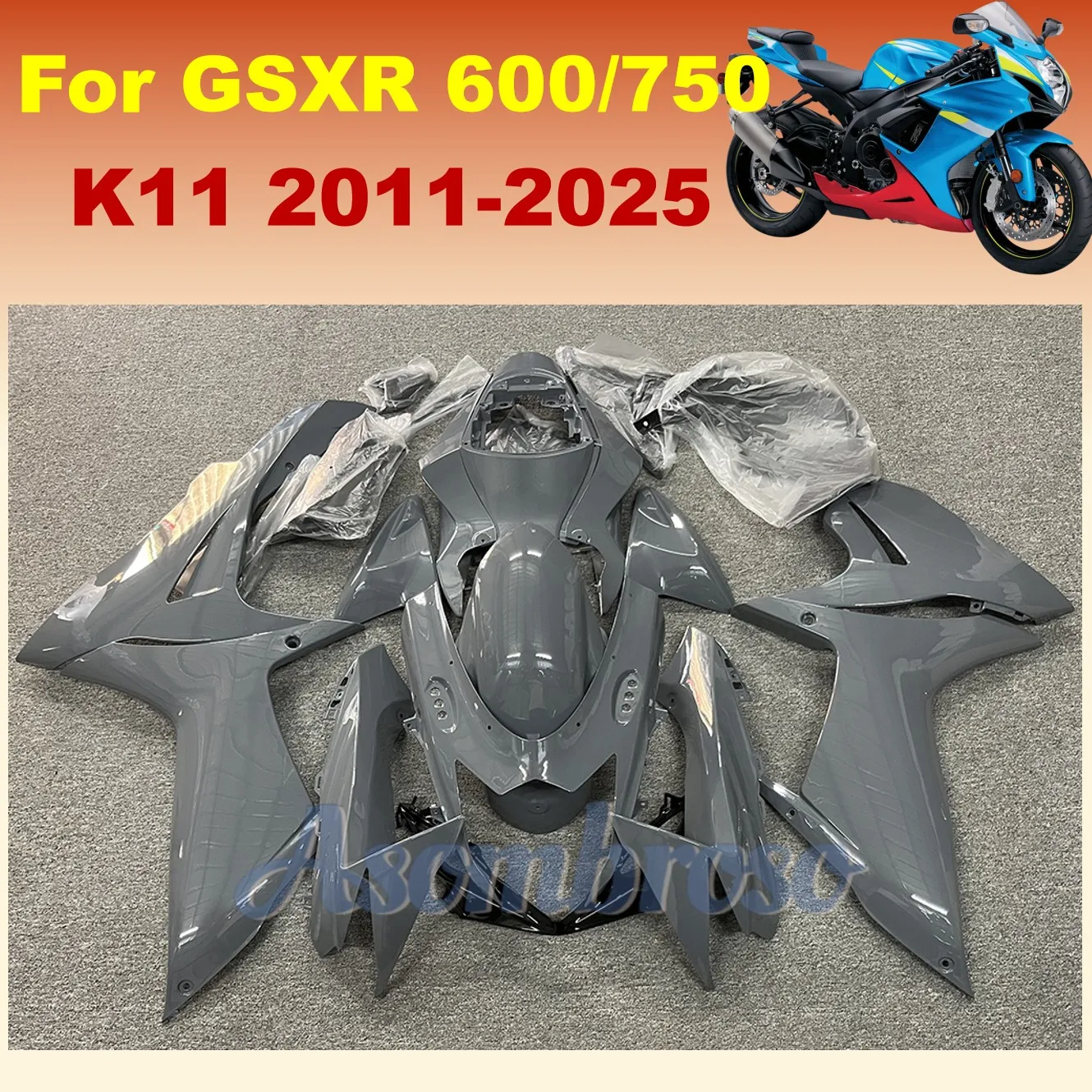 Motorcycle Fairing kit for GSXR 600 GSXR750 2011 2012 2013 2014 2015 2016 2017 2018 - 2025 K11 GSXR600 11-25 Nardo Grey Body set