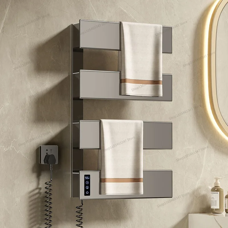 For No Punching Gun Ash Panel Electric Towel Rack Constant Temperature Regular Drying Sterilization