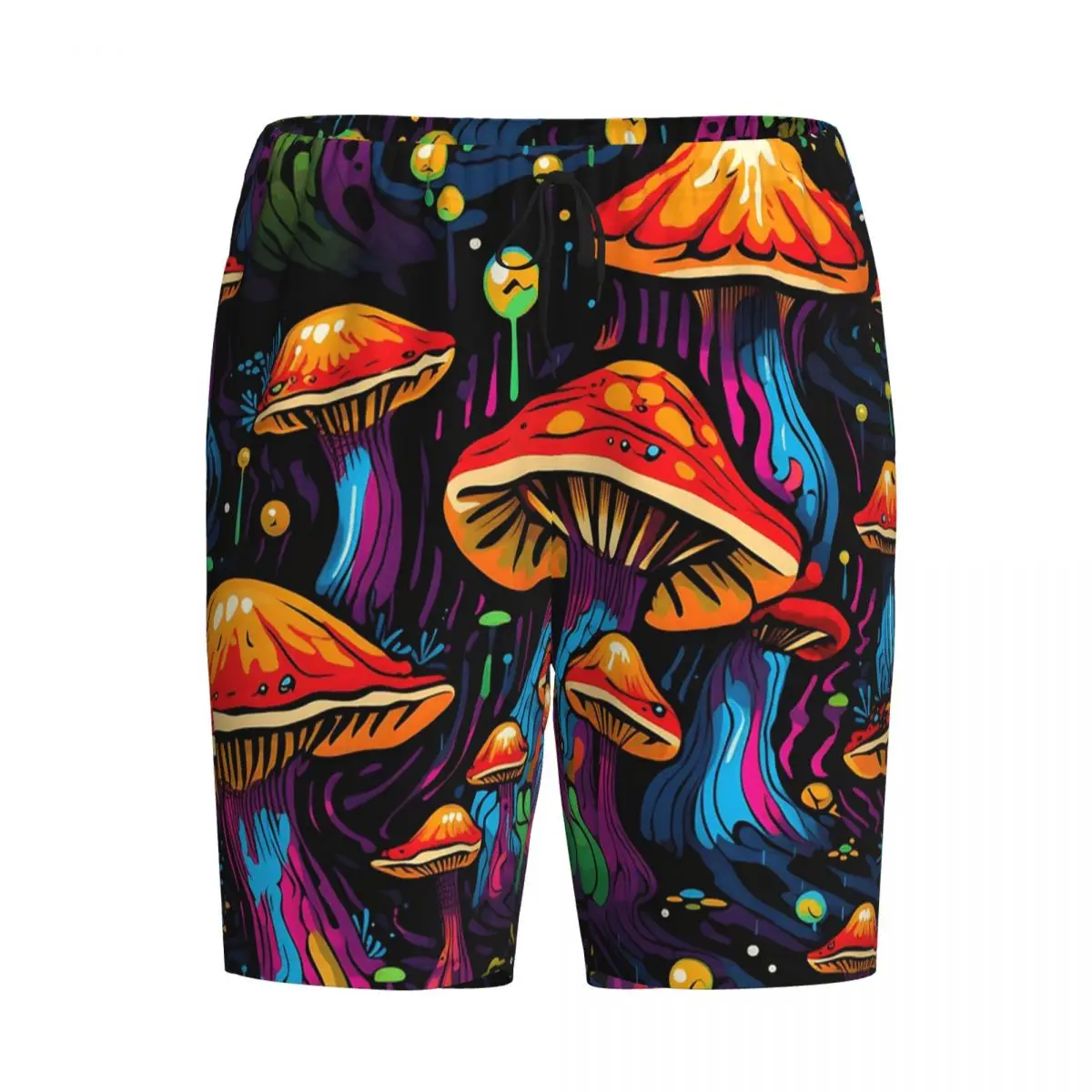 

Мужские пижамные шорты с уникальным психоделическим волнообразным принтом грибов, для сна и отдыха