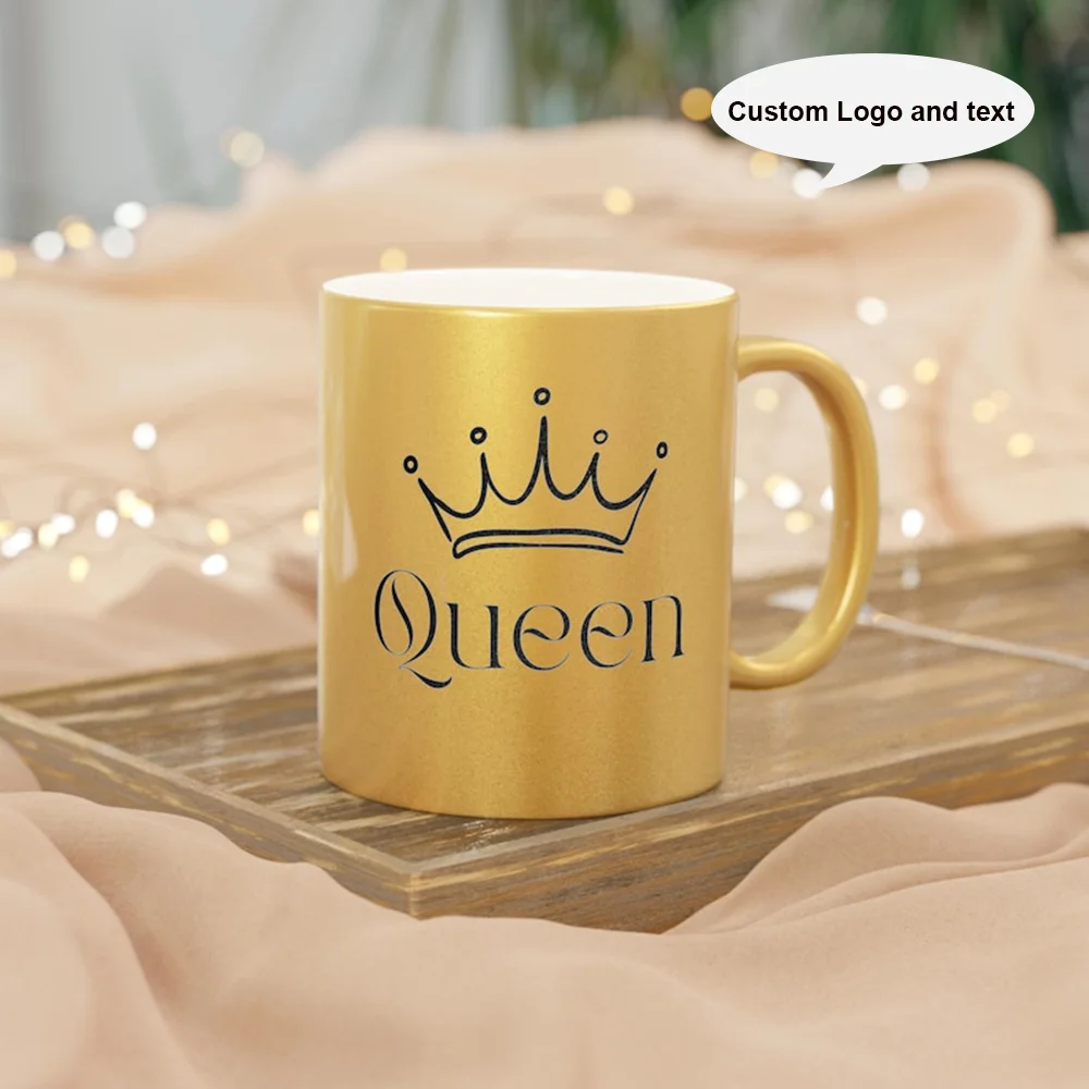 

Gold Silver Coffee Cup Soft Drinkware for Home Kitchen Office Daily Use Holiday Gift for Women Friends Family Festive Decor