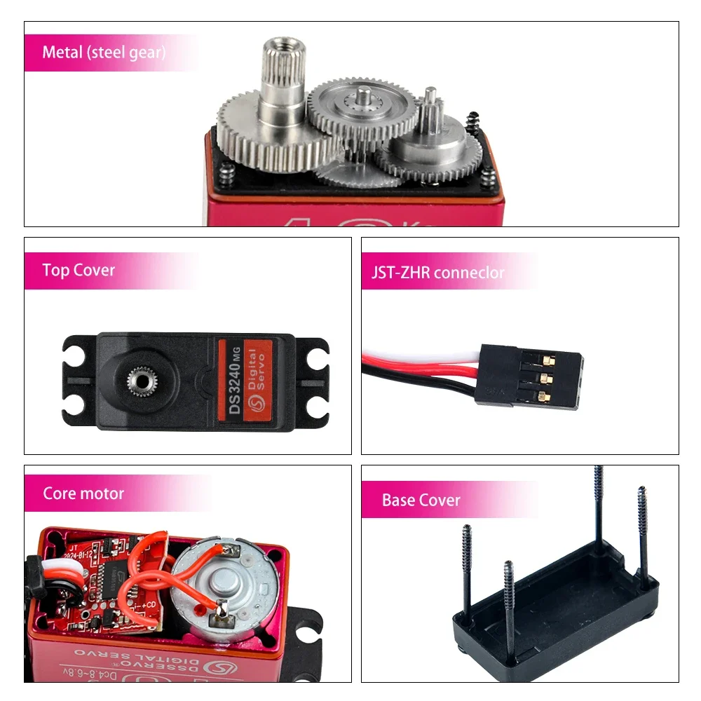 Dsservo-Engrenage métallique numérique DS3240, grand couple, résistant à l'eau et à 180/270 degrés, pour voiture radiocommandée à l'échelle 1/8 et 1/10, DIY, 40kg