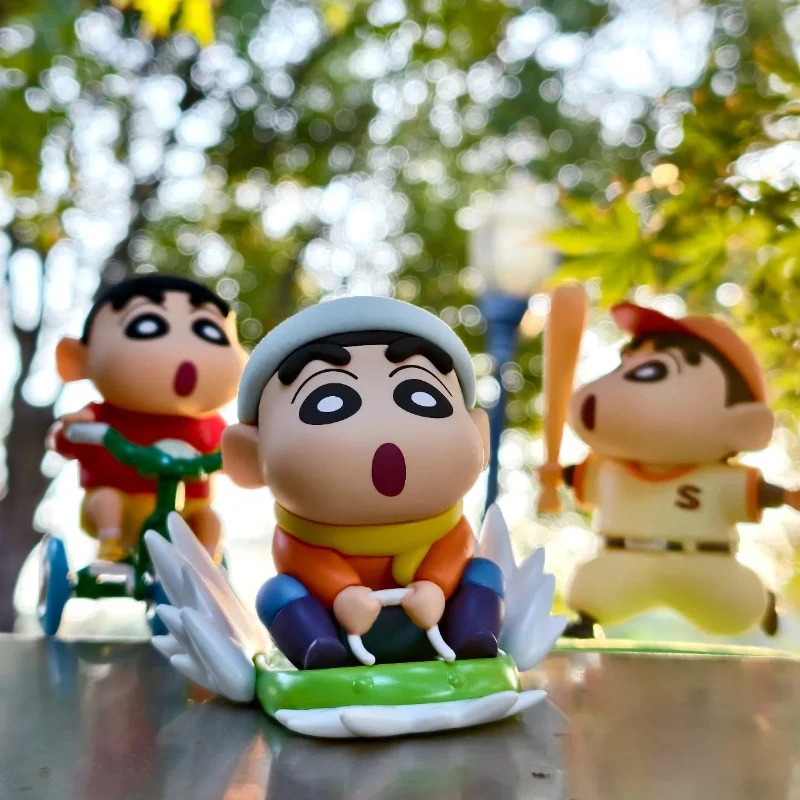 

New Crayon Shinchan Blind Box Skiing Champion Collectible Figure Pvc Desktop Ornament Anime Toy For Collectors Ideal Gift