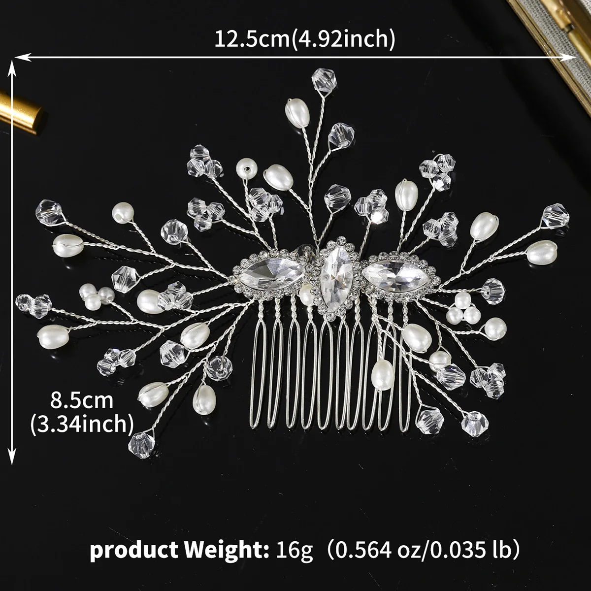 Sisir Rambut Wanita Berlian Imitasi Mulia Mewah Jepit Rambut Putri Kristal Trendi Jepit Rambut Aksesori Rambut Pernikahan Pengantin Sebagai Hadiah