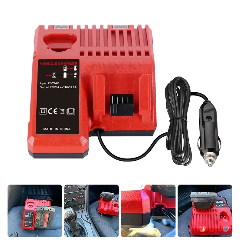 

Multi Voltage Car Charger for Milwaukee 12V-18V Lithium Ion Battery 48-59-1812 48-11-2420 48-11-1815 48-11-1840 48-11-1841