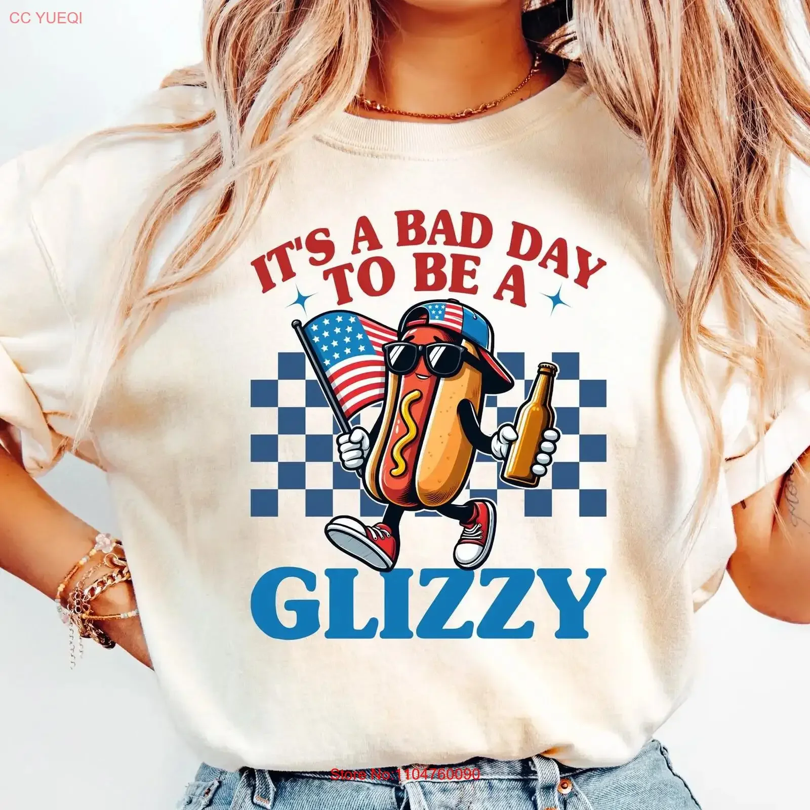 It's A Bad Day To Be Glizzy T Shirt Makes Me Want Hot Dog Real Independence Funny 4th July Lover vintage Washed streetwear