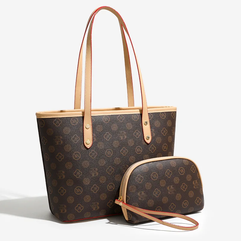 

2025 New Women's Large Tote Bag with Vintage Print, Big Capacity Work & Shopping Bag, Versatile Stylish Shoulder Bag
