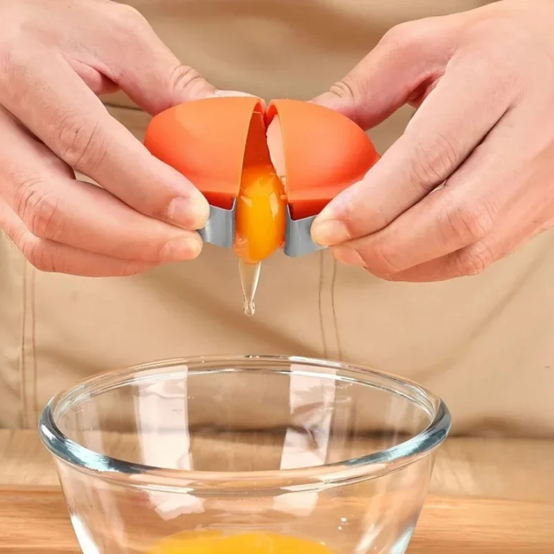 Plastic Egg Shell Opener Professional Manual Eggs Breaker Non-Stick Hand Eggshell Separator Multifunctional Kitchen Baking Tools