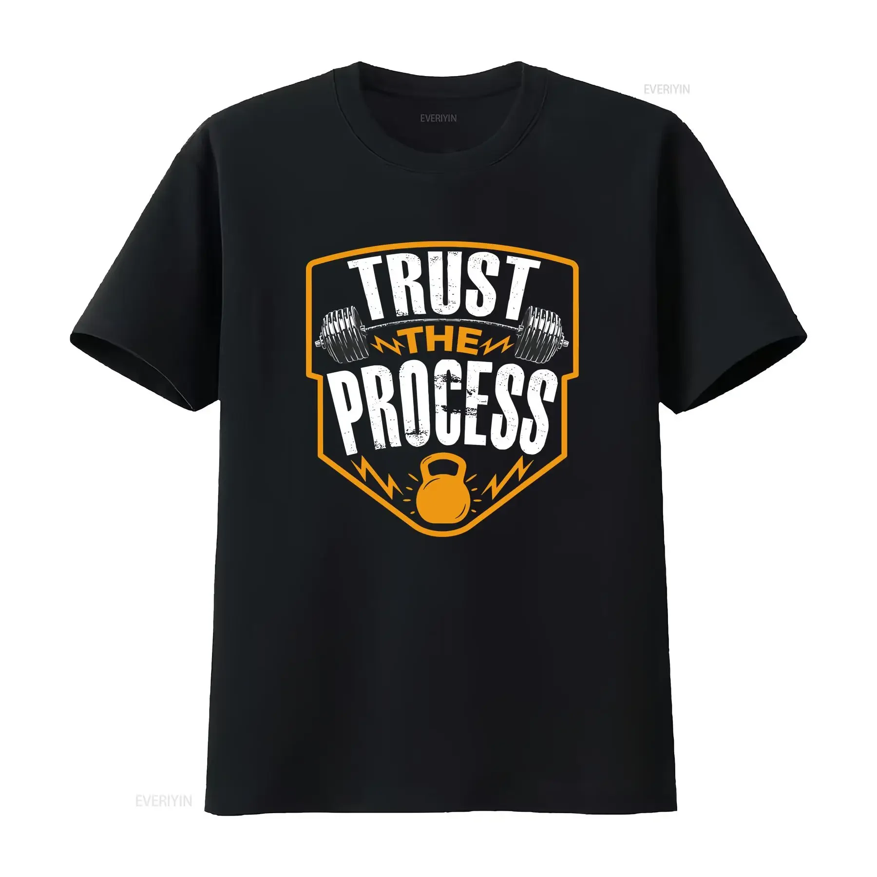 NEW LIMITED Trust The Process Motivational Quote Gym Workout T Shirt vintage Washed Unisex Stretched Casual homme Versatile