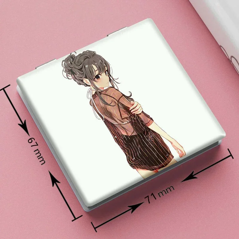 7x6 cm La mia commedia romantica giovanile è sbagliata come mi aspetta Specchio per trucco pieghevole bifacciale Anime portatile con ingrandimento carino