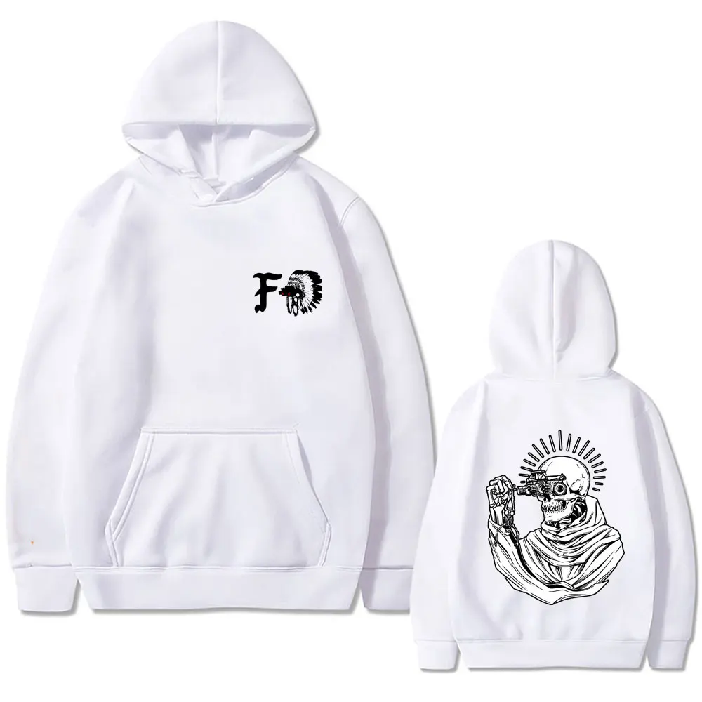 مجموعة الملاحظات الأمامية الهيكل العظمي الجرافيك هوديي الرجال النساء موضة المتضخم مقنعين البلوز الذكور Vintage الصوف رياضية #5