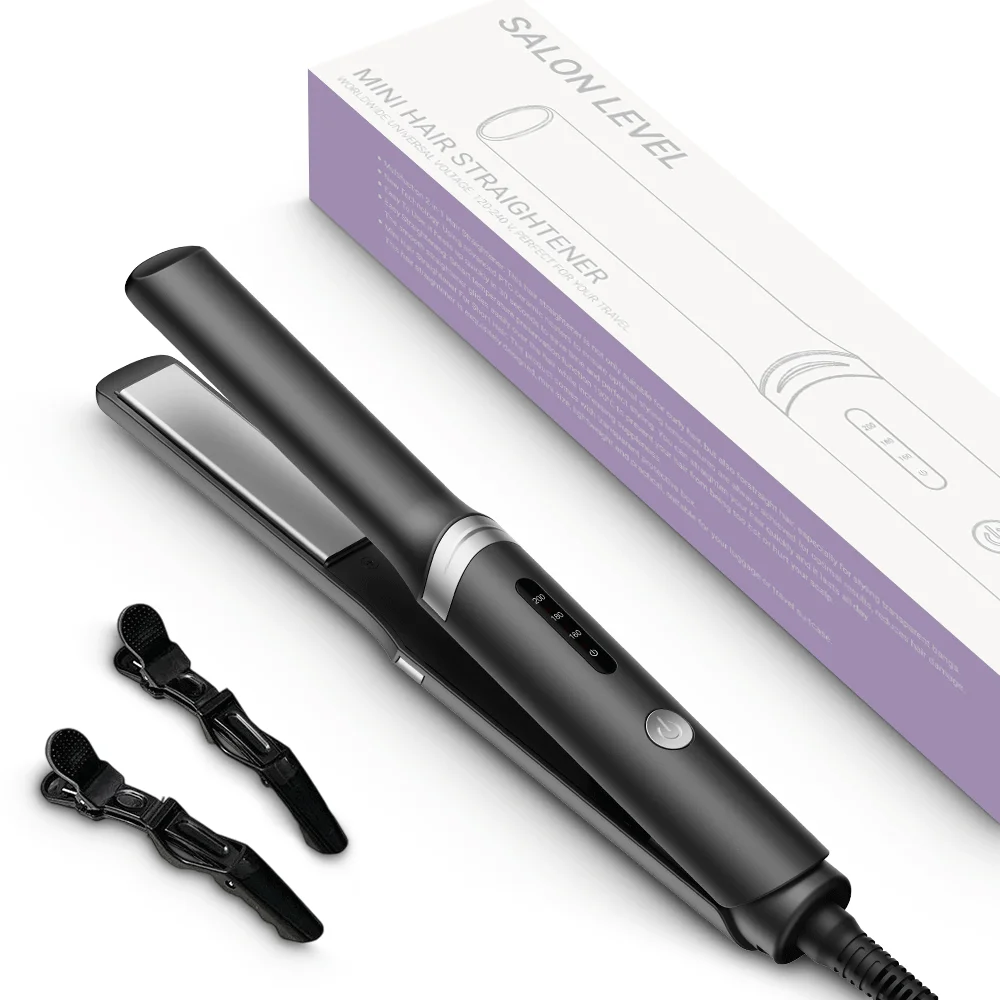 

Lisapro Mini Travel Hair Straightener - Dual Voltage, Fast Heating, Compact Flat Iron for Dorm & On The Go