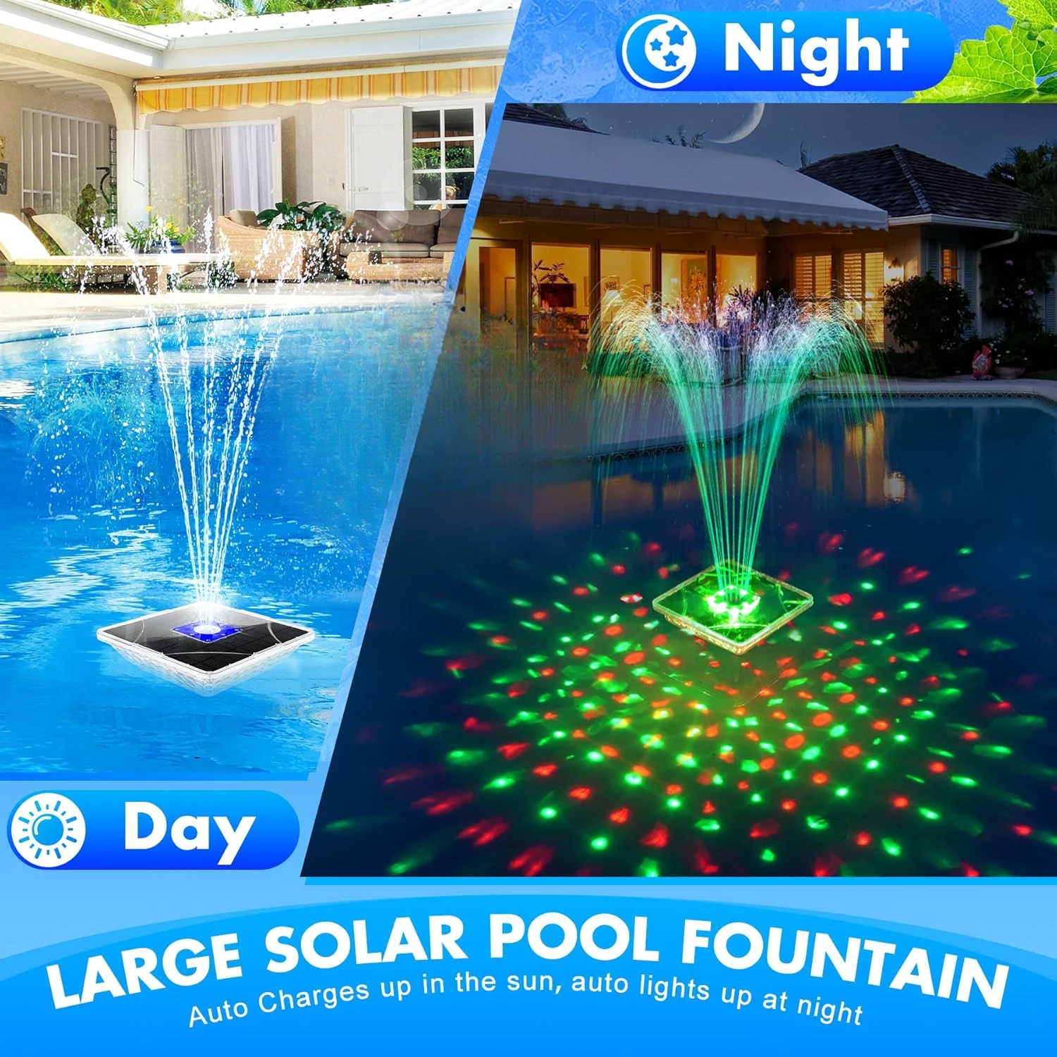 

Square Floating Pool Fountains for Inground Above Ground Pool,Solar Powered Water Fountain Pump for Pool,Outdoor-1PC