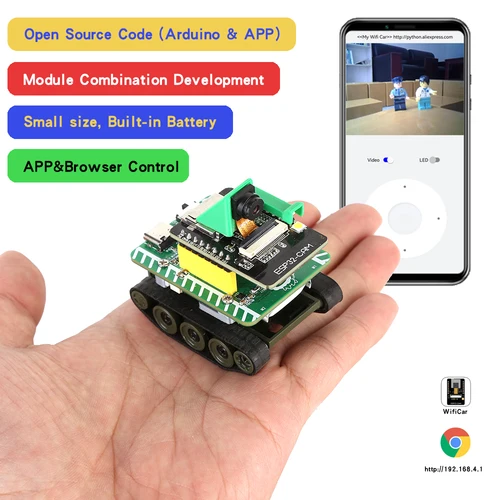 Mini tanque Esp32 RC modelo Tractor Crawler Balance Car Mount Truck Robot chasis para ESP32 Robot Car APP/Cramer Control Tank