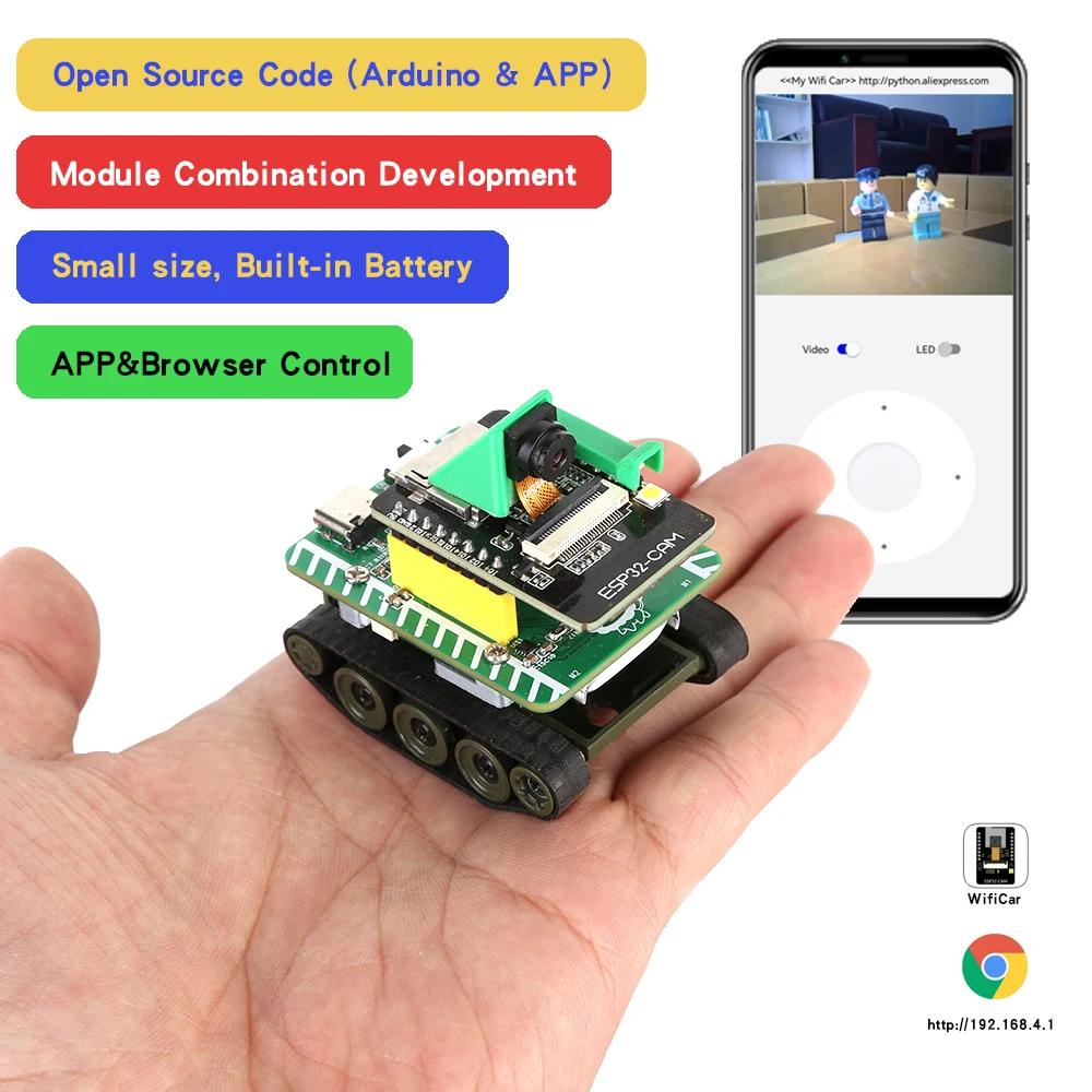 Mini Esp32 rc Tanque Modelo Trator Crawler Balance Car Mount Truck Robot Chassis para Esp32 App Cramer Controle Tanque