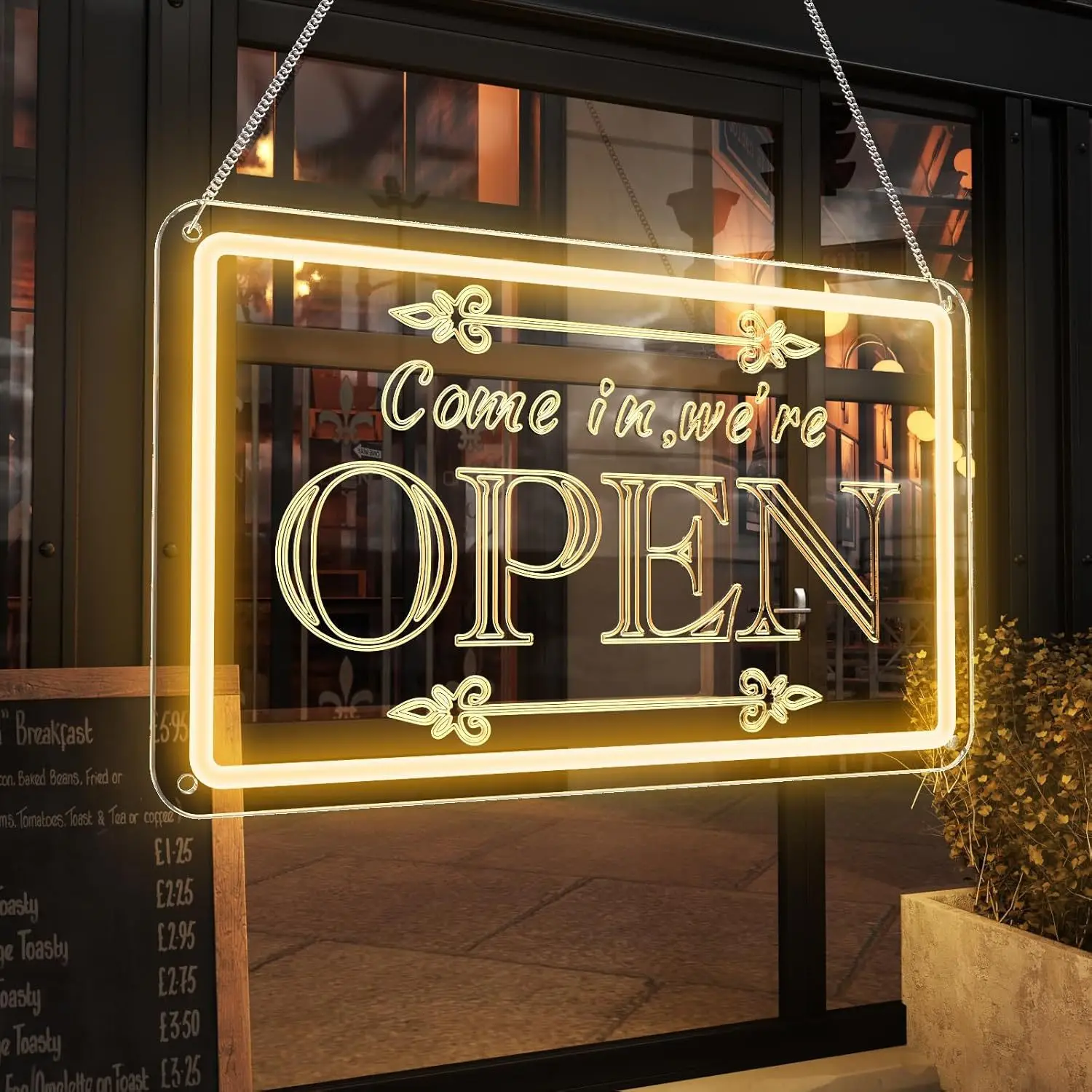 Open LED Neon Light - USB Powered, With Dimmer, Adjustable Brightness, Perfect for Shops, Cafes, Restaurants, Business Sign