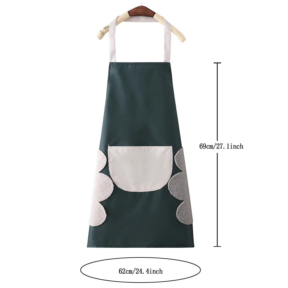 Custom Name Kitchen Aprons for Men Women Chef Baking Adult Bib with Pockets Home Waterproof Apron Flower Letter Work Clothes