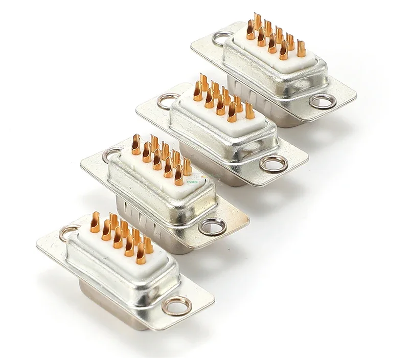 

DB9 DB15 D-SUB Connector Socket, RS232 Serial Port Adapter 9Pin Female/Male, White Welded Gold Plated, 3/5U