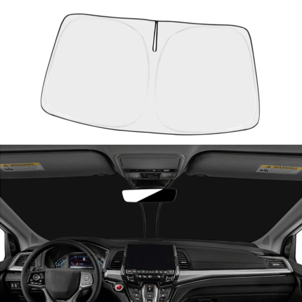 

Silver Black Front Windshield Sunshade For Honda Odyssey EX EX-L Touring Elite 2018-2024 Foldable Sunshade Protector Accessories