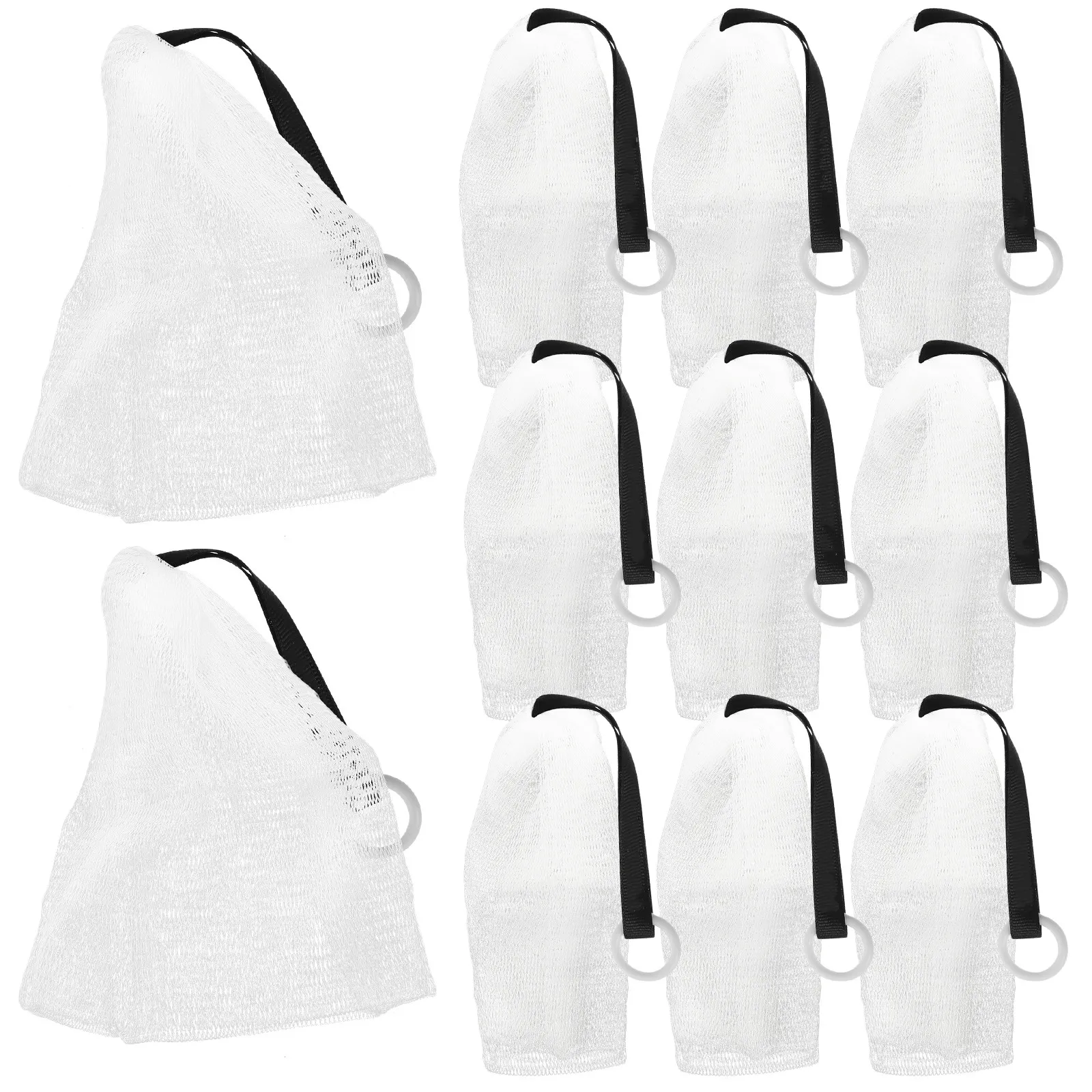 20Pcs Double-Layer Mesh Soap Bags with Drawstring for Bubbling Lather Foaming Bathing Skin Care Travel Portable Bathroom Supply