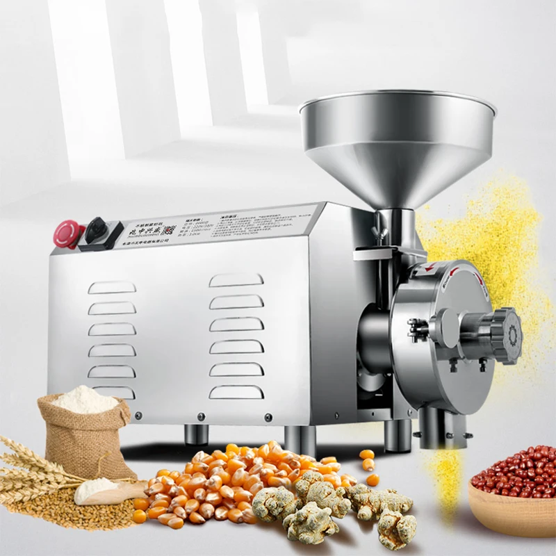 3000W Electric Grain Grinder 50KG Commercial Grinding Machine for Dry Grain Soybean Corn Spice Herb Coffee Bean Wheat Rice 220V