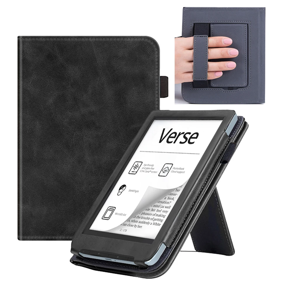 Funda para PocketBook 619 634K3 634 629 Verse Lite Pro Color Funda 6 "eBook Flip Book Funda con soporte trasero de mano de negocios