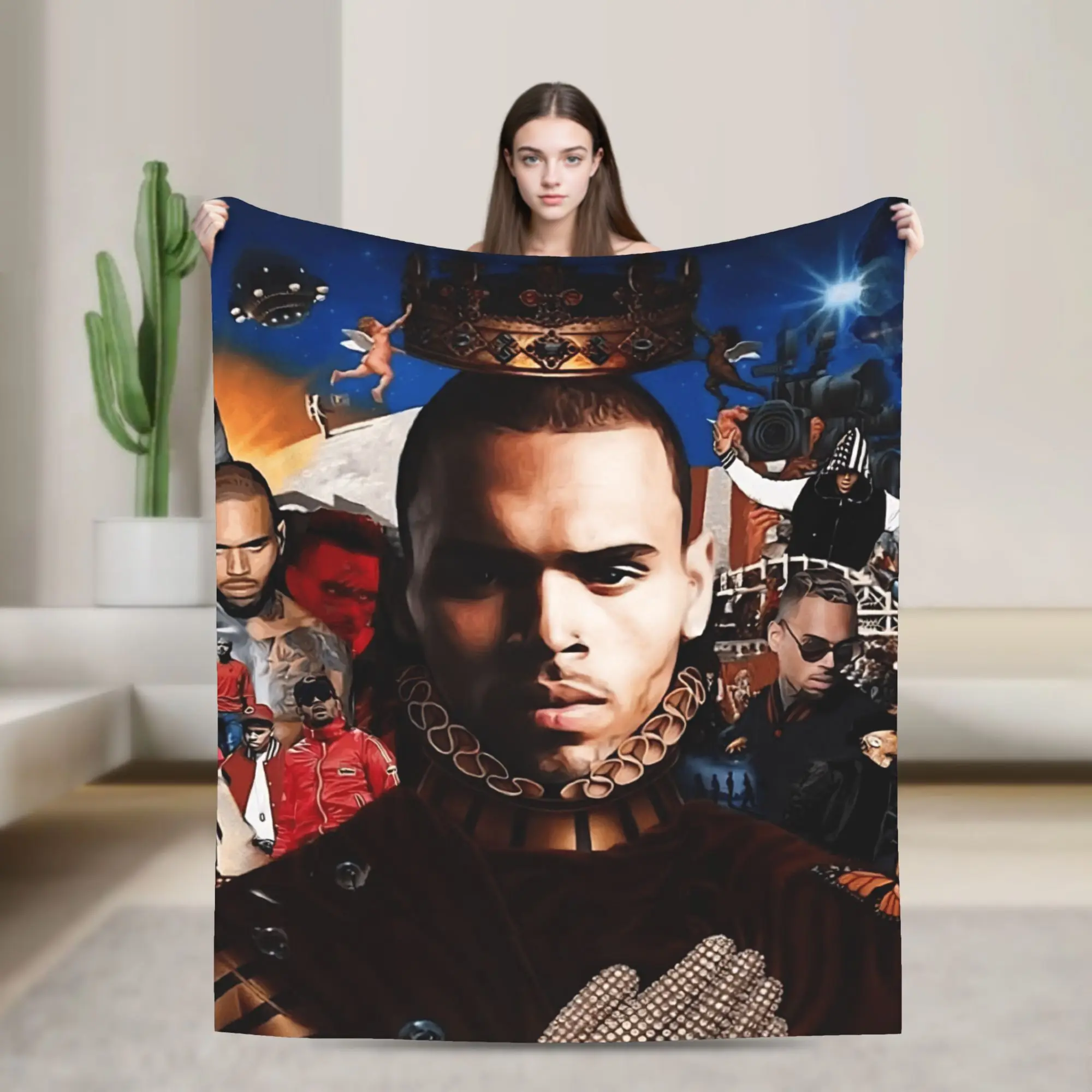 Chris Brown  Blankets Quality Warm  Throw Blanket Winter Decorative Outdoor Street Trend Bedspread