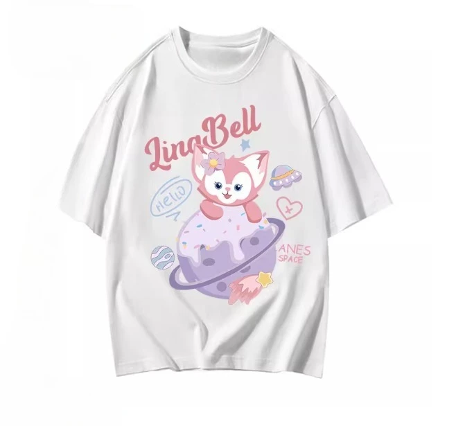 

MINISO Linabell Print T-Shirts Loose Casual Short Sleeve Round Neck Tees Women Men Couple Versatile Hot-selling Top Clothing