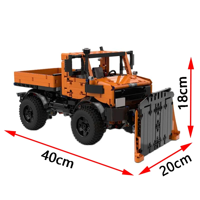 جديد 1264 قطعة MOC Unimog U1400 Snowplow شاحنة اللبنات نموذج ، لتقوم بها بنفسك F-150 رابتور سيارة الطوب الفني لعبة هدية #6