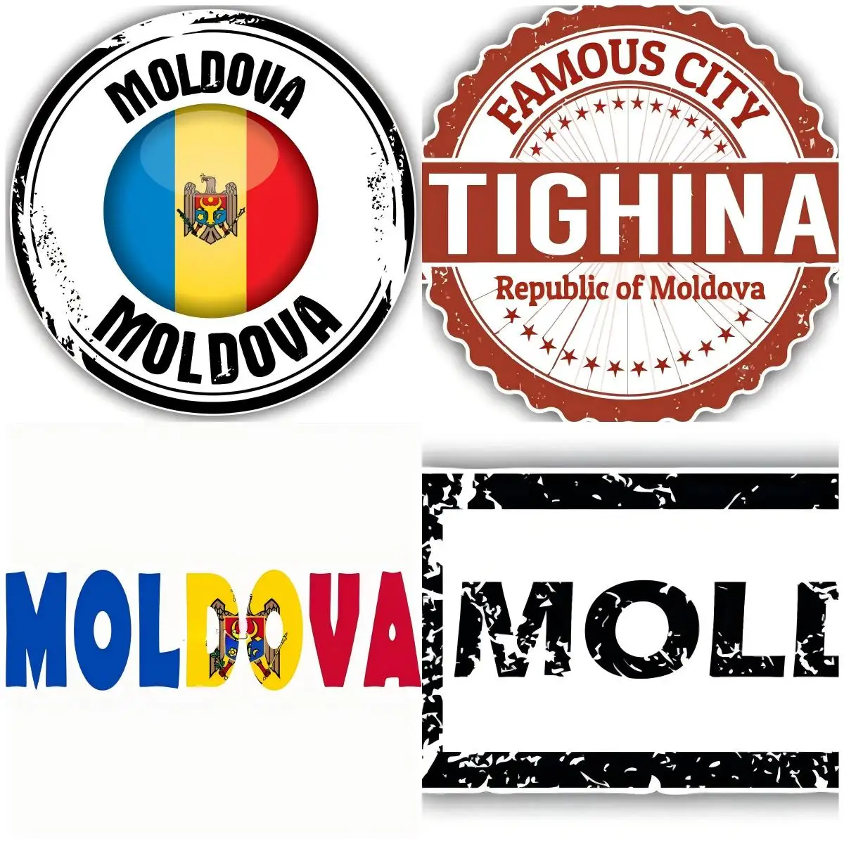 

Moldova Travel Stamp Car Bumper Sticker Decal for Car Bumper, Water Bottle, Tumblers, Laptop