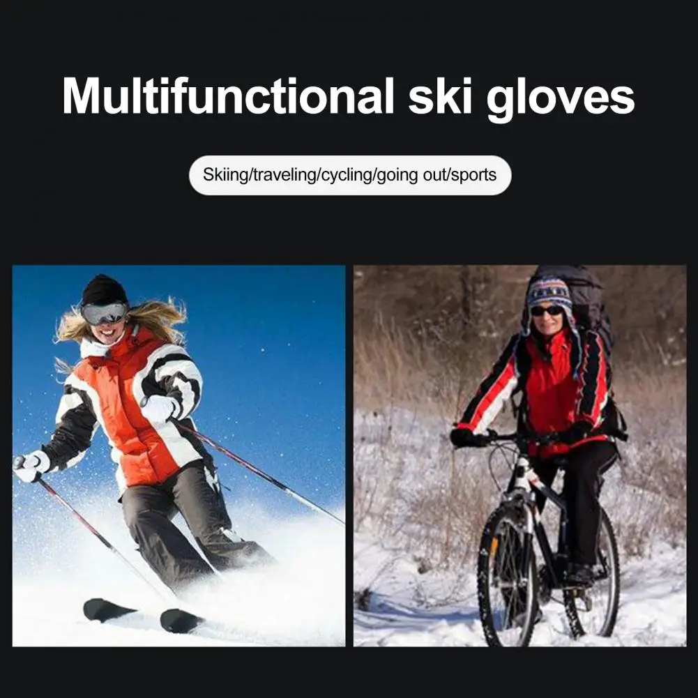 Eye-catching Warm Gloves for Outdoor Activities Windproof Thermal Ski Gloves for Weather Skiing Cycling Touchscreen Snow for Men