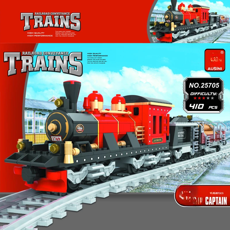 Plastic Building Blocks Creative Technic Vehicle Train Mode Educational Bricks Rail Toys For Children Present Boy Gifts Birthday