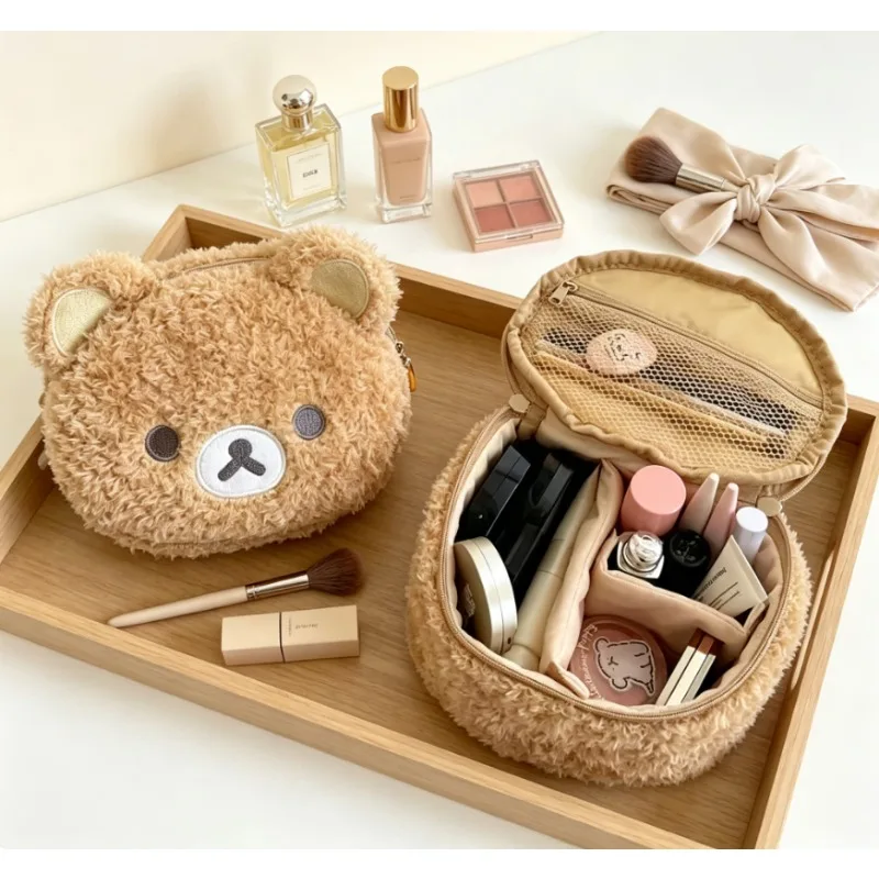 Plushes Makeup Case Anime Relaxed Bear Cosmetic Bag Women Jewelry Storage Pouch Girl Organizer Handbags Gift Hot Sales