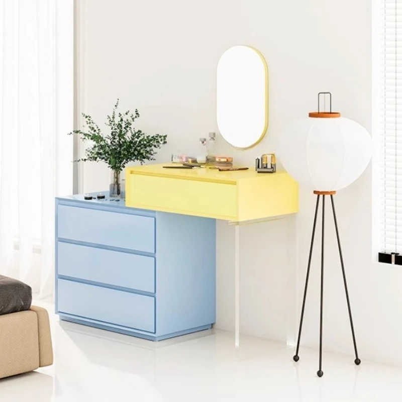 Tocadores de Almacenamiento Estéticos, Cajoneras Compactas Minimalistas, Cómodas de Dormitorio, Escritorio de Maquillaje, Mueble de Dormitorio
